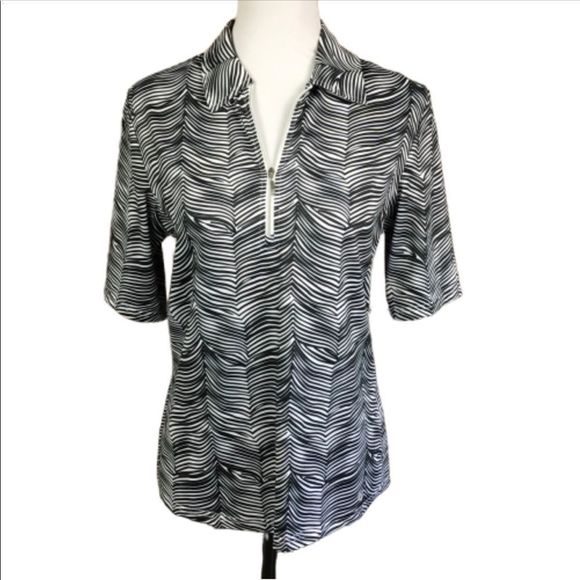 GG Blue Luxe Sport Top Zebra Print Medium - Picture 1 of 8